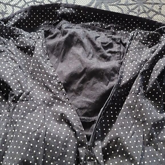 Black & Silver Polka Dot Strapless Pin Up Dress Juniors Size Medium - Picture 4 of 8